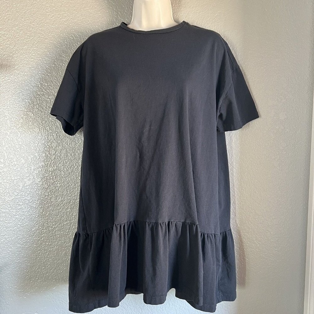 Women’s Nasty Gal T-shirt Dress Peplum Black Size Small